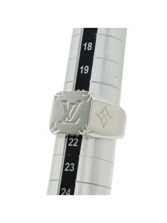 LOUIS VUITTON Signet Ring Monogram M Size M62487 Louis  Louis Vuitton Signet Ring Monogram Metal Silver